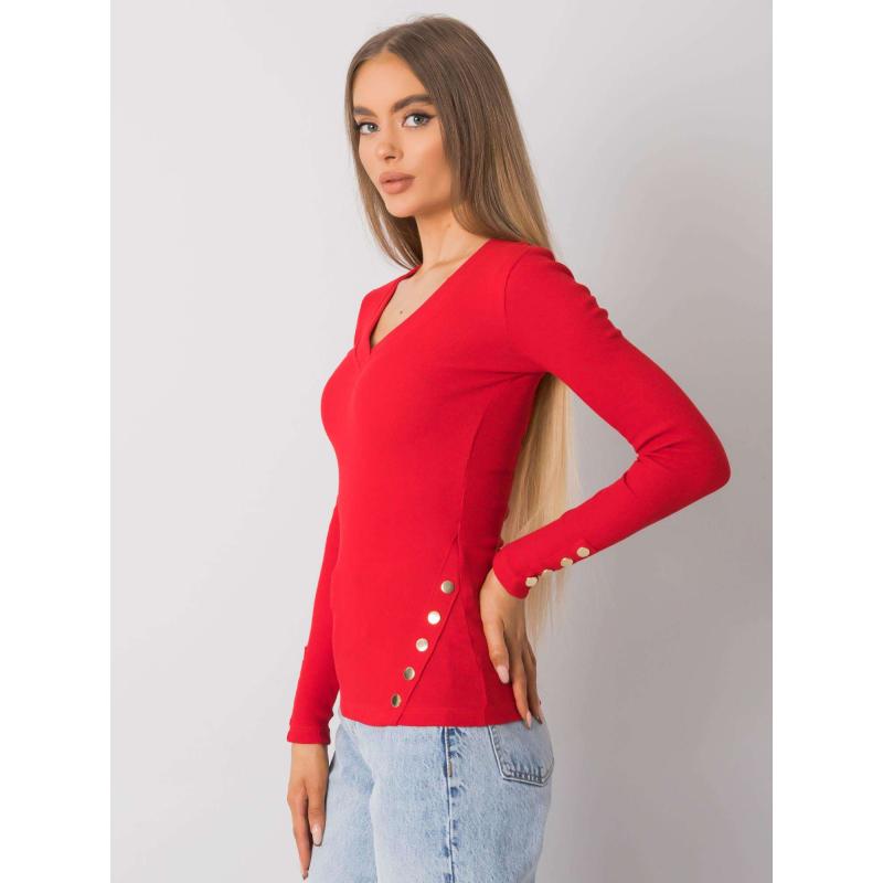 Dámská halenka žebrovaná Abeline RUE PARIS červená 