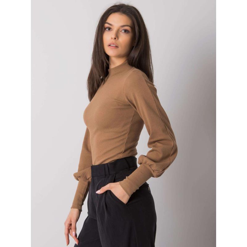 Női csíkos blúz Lauren RUE PARIS Lauren RUE PARIS sötét bézs