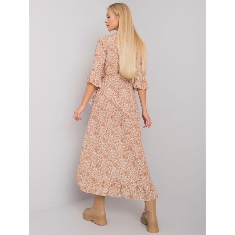 Dámské šaty s volánem vzorované Williamson OCH BELLA béžové  