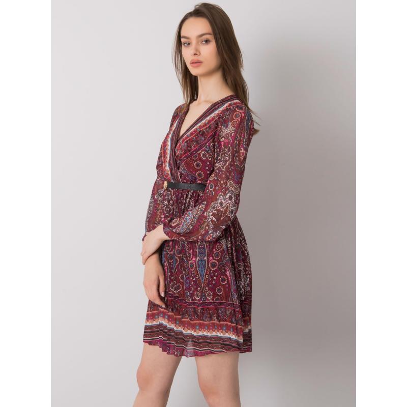 Dámské šaty vzorované CARMONA kaštanové 