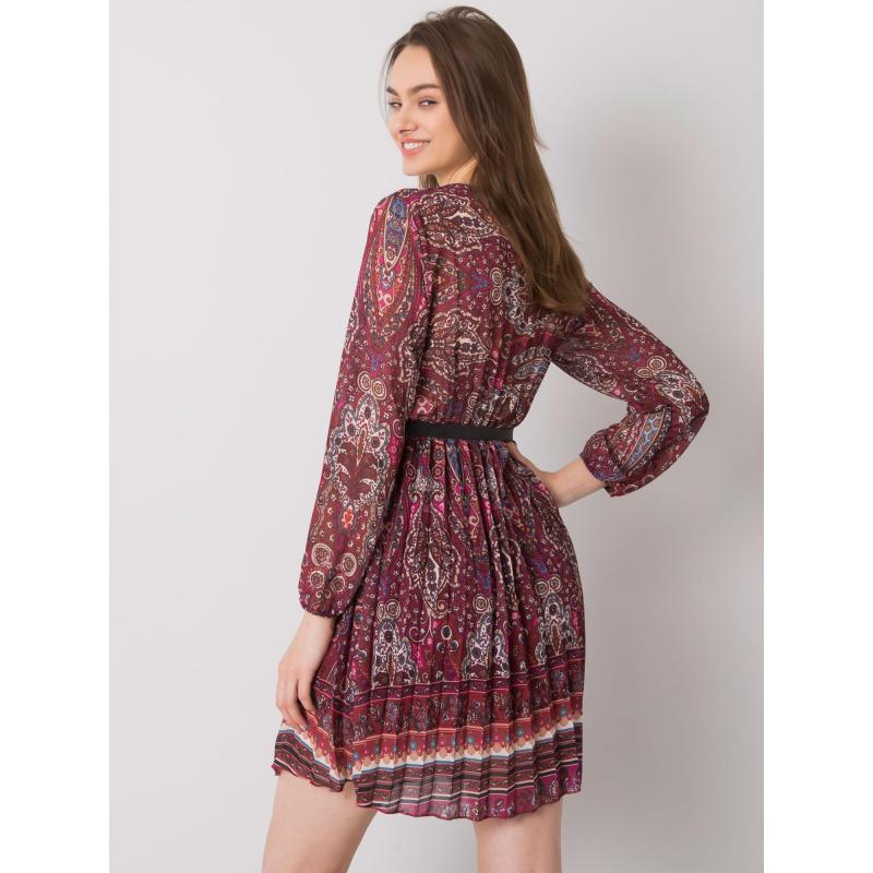 Dámské šaty vzorované CARMONA kaštanové 