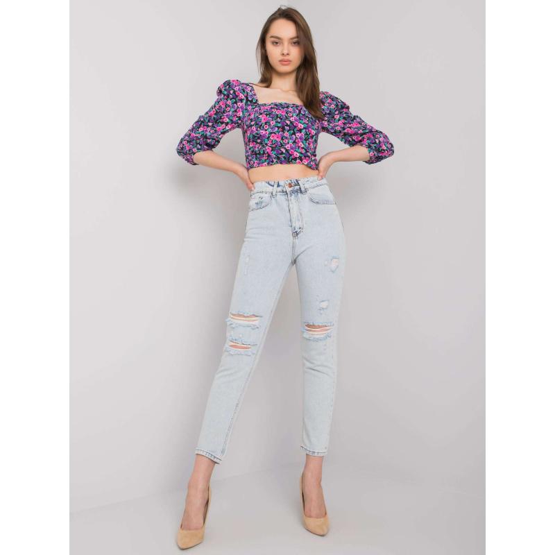 Dámske džínsy s dierami SHELBURNE svetlo modré