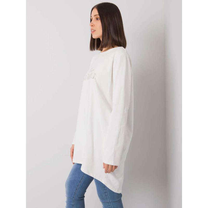 Női plus size tunika zsebekkel ALEXIAH ekrü színben