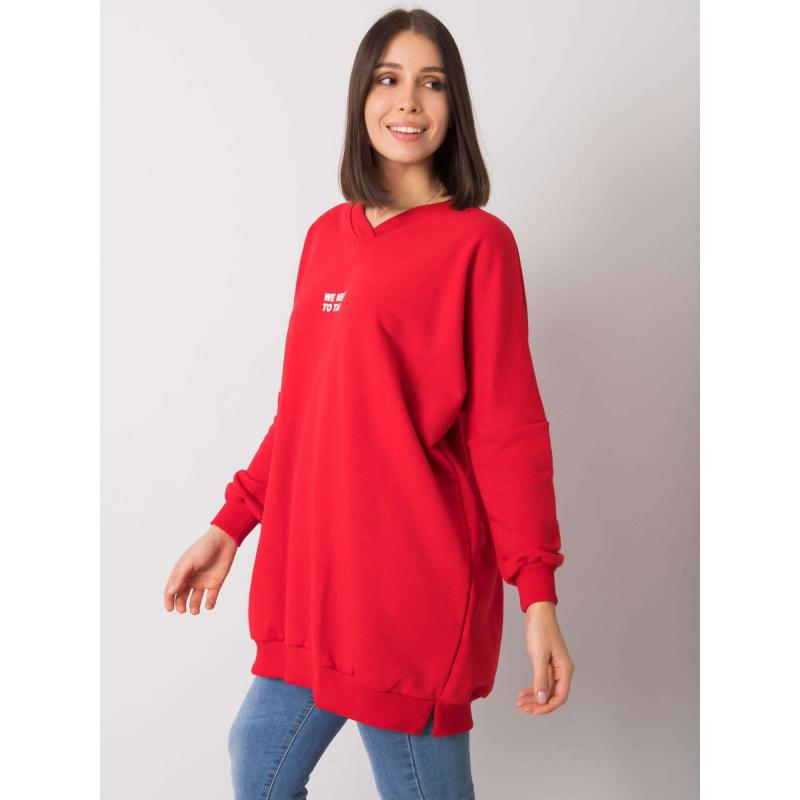 Női melange plus size pamut tunika RAELLA piros