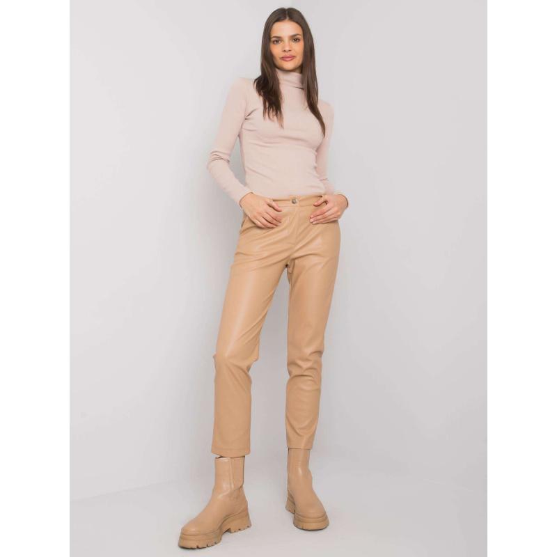 Női műbőr nadrág BENNY bézs színben