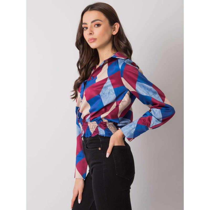 Női mintás ing blúz GRIZELLA bordó kék