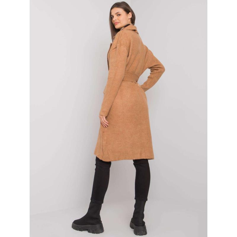 Dámský svetr s vázáním Cordie RUE PARIS hnědý