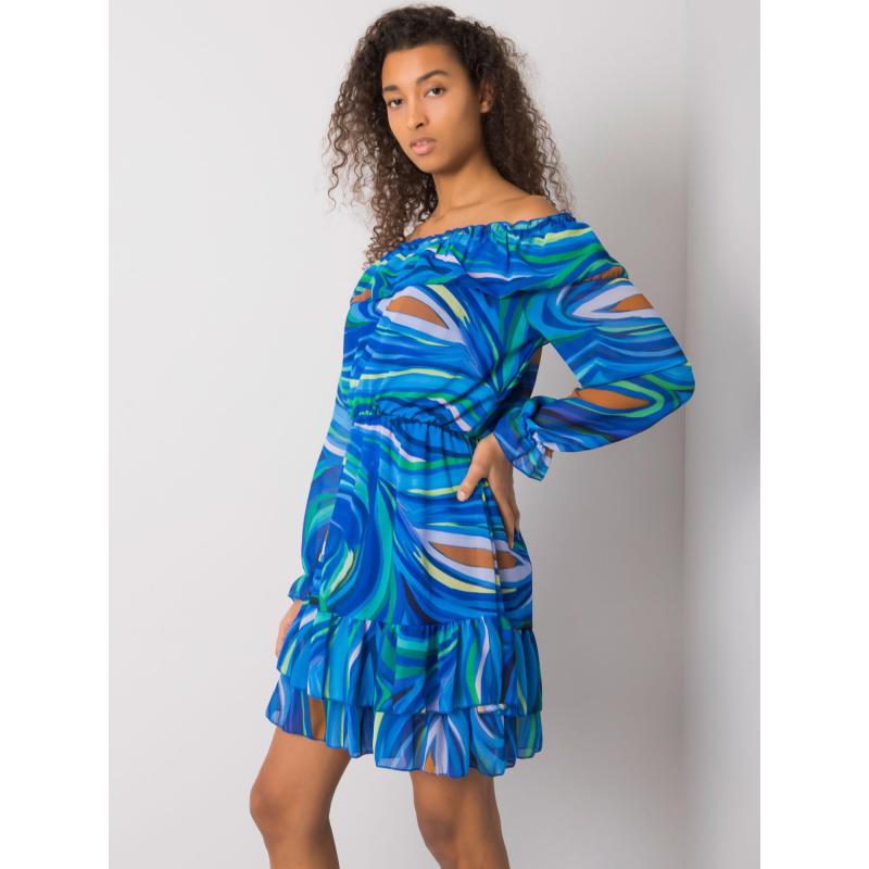 Női fodros ruha EDMONTON kék