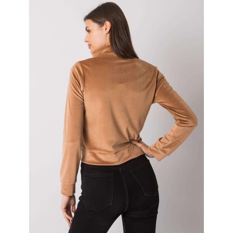 Női velúr pulóver Charley RUE PARIS barna