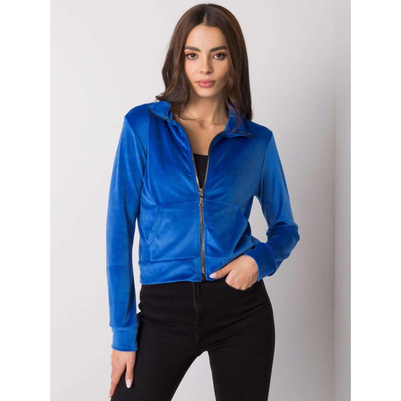 Dámská mikina velurová Charley RUE PARIS tmavě modrý 