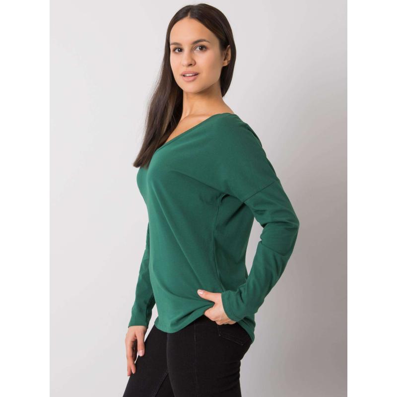 Dámská halenka s dlouhým rukávem Libourne RUE PARIS tmavě zelená  