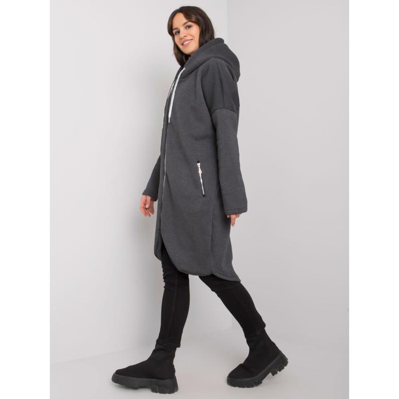 Női hosszú pulóver TABBY sötét szürke