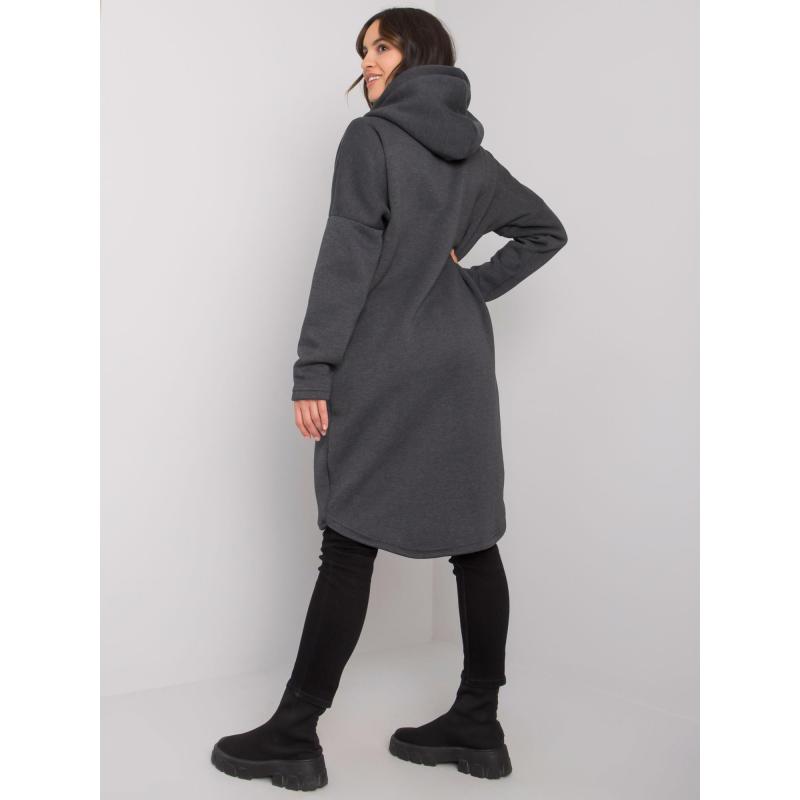 Női hosszú pulóver TABBY sötét szürke