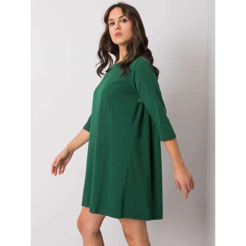 Dámské šaty s krajkou Jamelia RUE PARIS tmavě zelené 