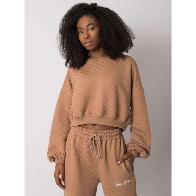 Dámská mikina prošívaná CRYSTAL hnědá