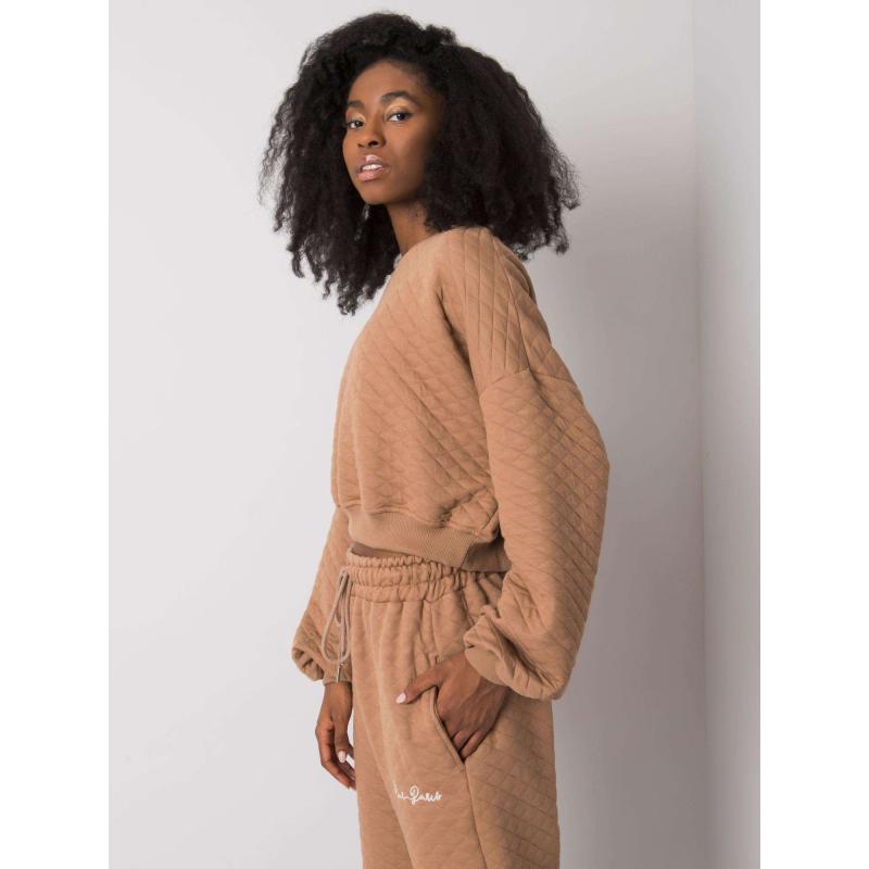 Dámská mikina prošívaná CRYSTAL hnědá