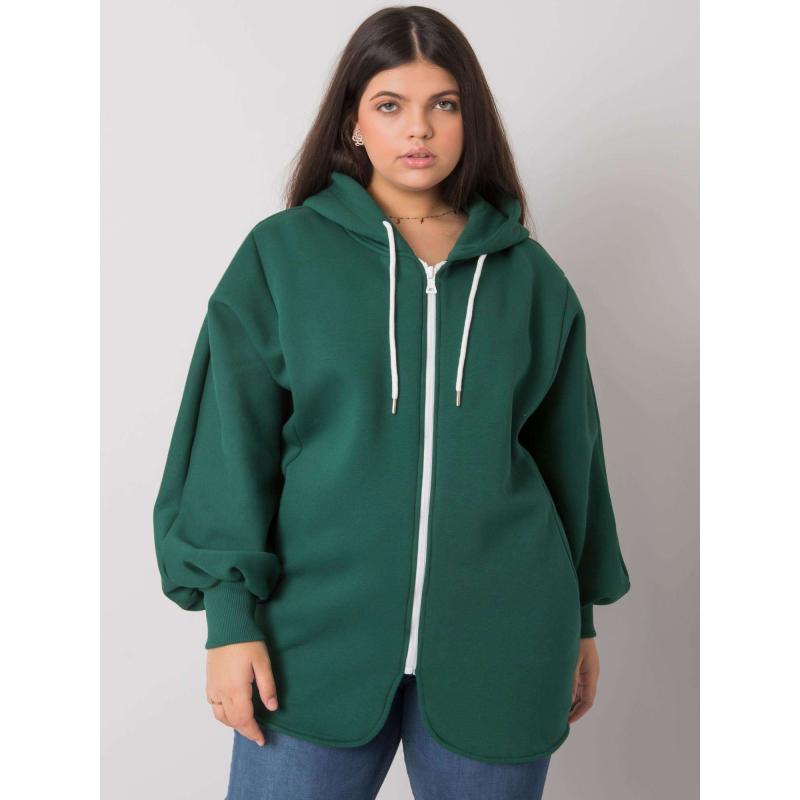 Dámská mikina plus size ELLA tmavě zelená 