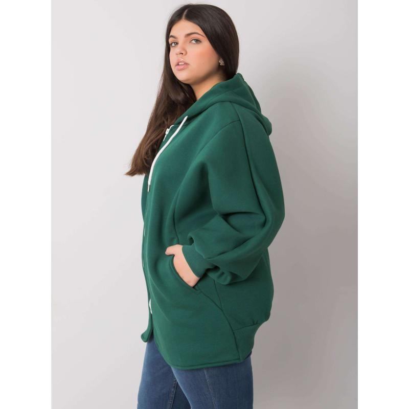 Dámská mikina plus size ELLA tmavě zelená 