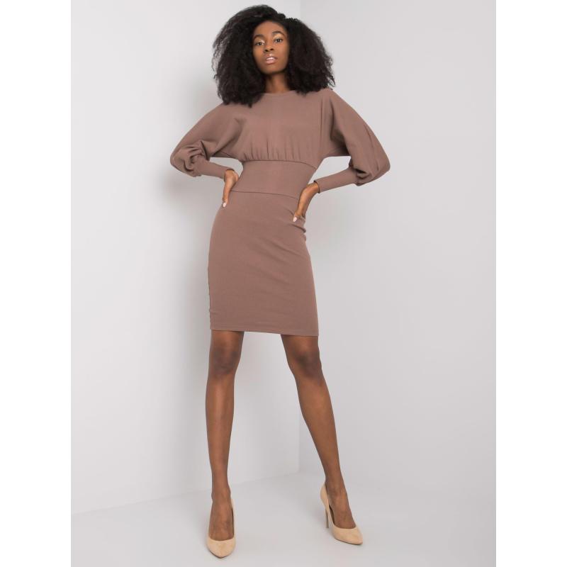 Dámské šaty pruhované Leticia RUE PARIS hnědé 