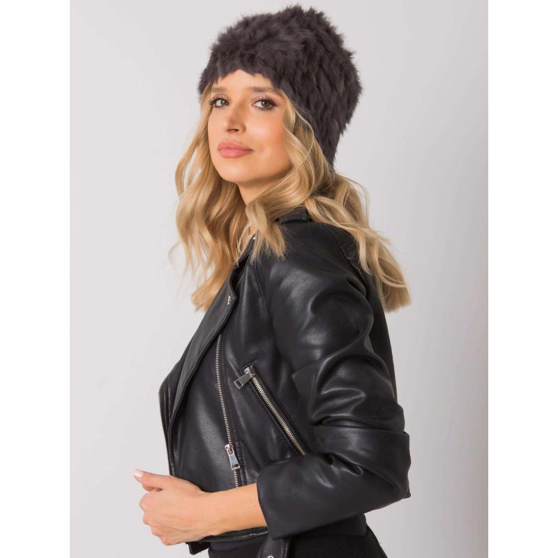 Női szőrme sapka grafit