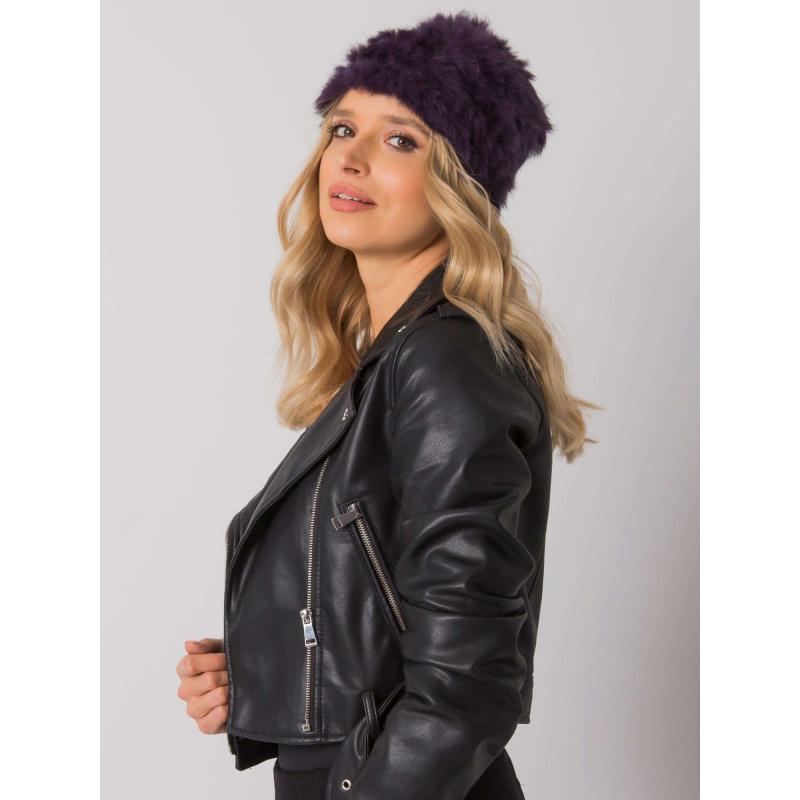 Női szőrme sapka lila