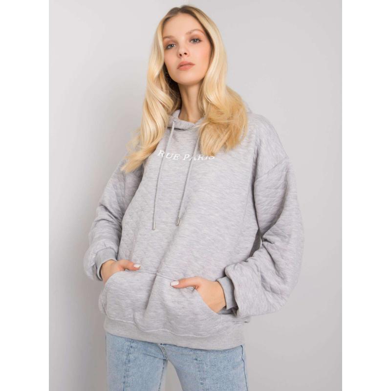 Dámská mikina melanžová prošívaná Hanna RUE PARIS šedá  