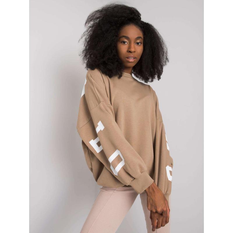 Női nyomtatott pulóver BROOKE bézs színben