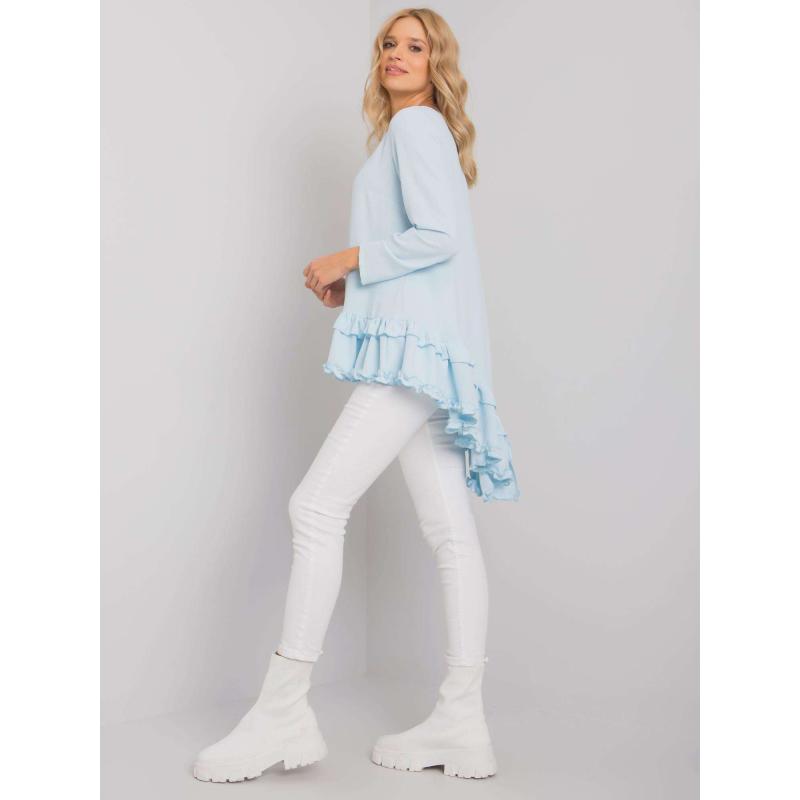 Dámská halenka s volánem Tracy RUE PARIS světle modrá 