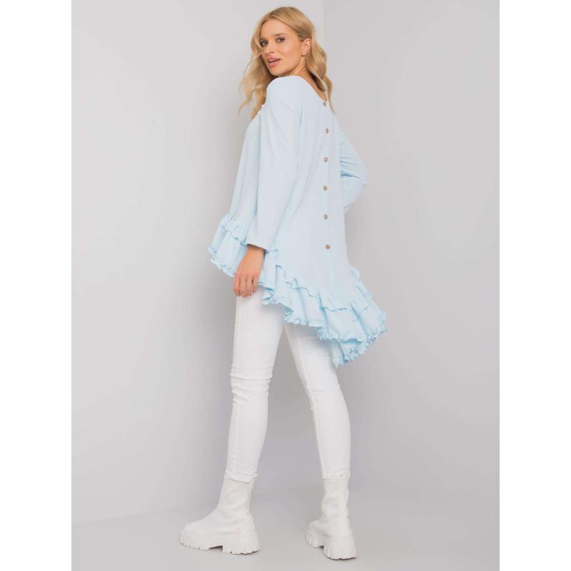 Dámská halenka s volánem Tracy RUE PARIS světle modrá 