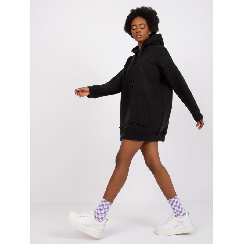 Női kenguru pulóver Atlanta RUE PARIS fekete