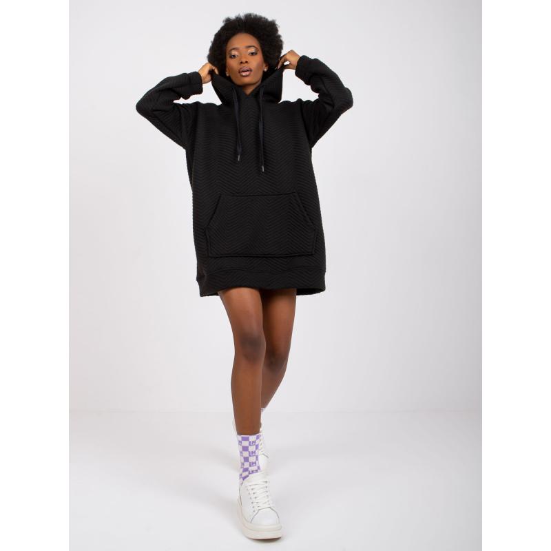 Női kenguru pulóver Atlanta RUE PARIS fekete