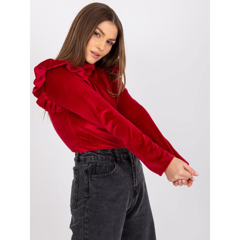 Dámská halenka s volánky EUGENIE vínová