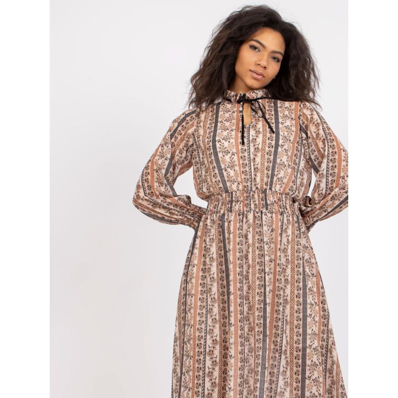 Női mintás ruha AVA bézs