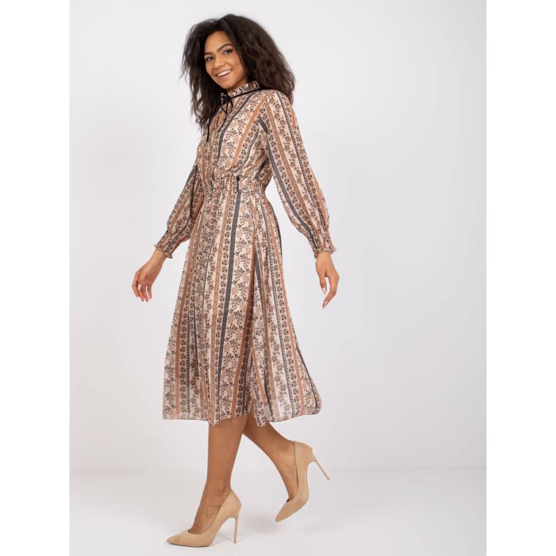 Női mintás ruha AVA bézs