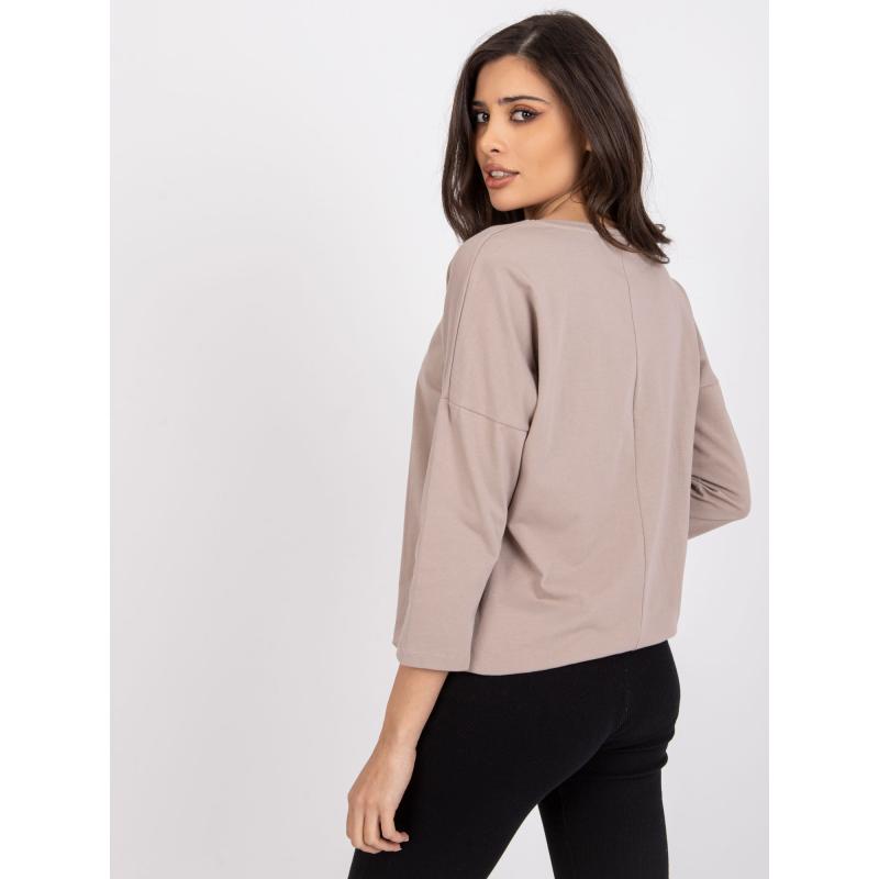Dámska blúzka s potlačou Domenica RUE PARIS dark beige