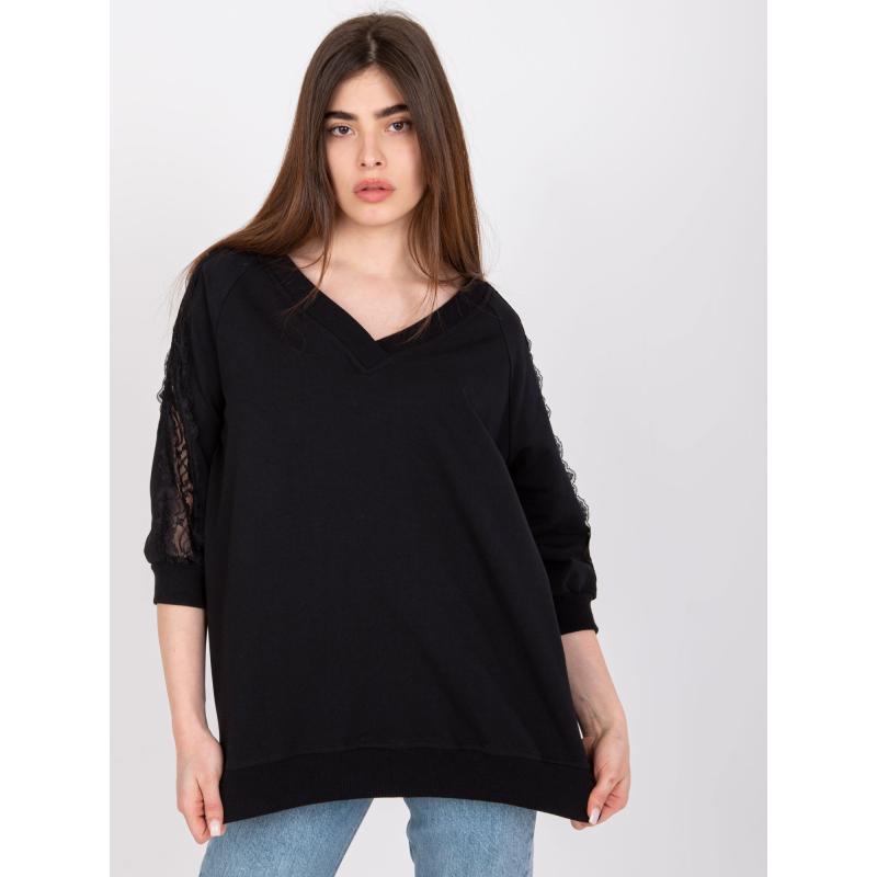 Női blúz csipkével Leja RUE PARIS fekete
