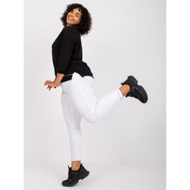 Fekete plus size blúz Cordelia nyomtatással