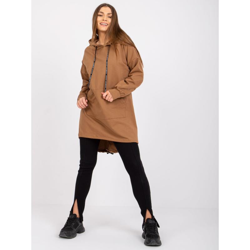 Dámská mikina s potiskem na zádech SOPHIE hnědá