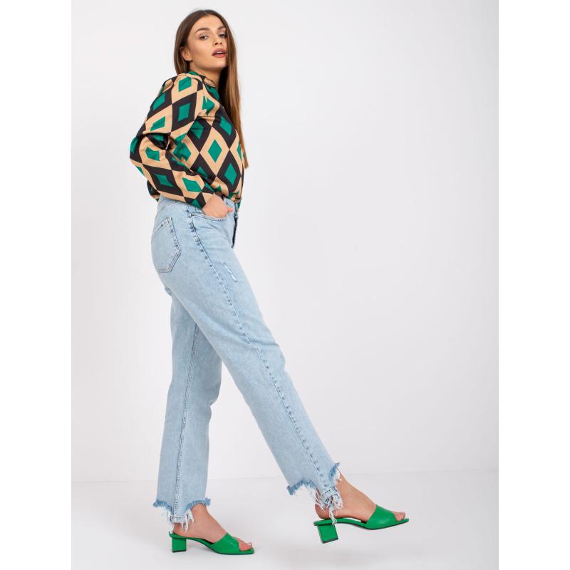 Dámská halenka s potiskem od AMAYA zeleno-béžová 