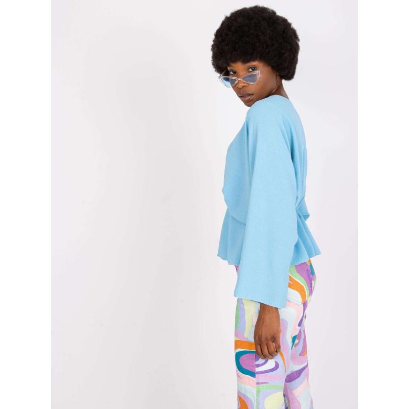 Dámská halenka s širokými rukávy RAQUELA světle modrá