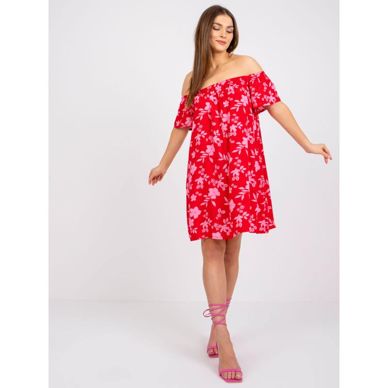 Női mini virágos ruha Amaya FRESH MADE vörös
