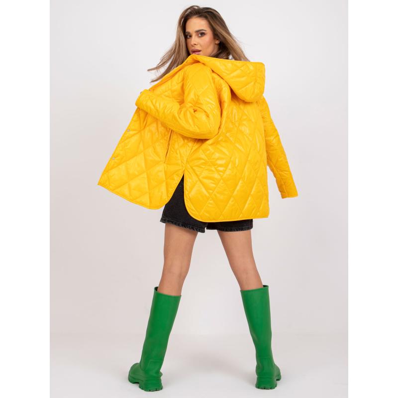 Dámská bunda s kapucí prošívaná Eleanor RUE PARIS tmavě žlutá 