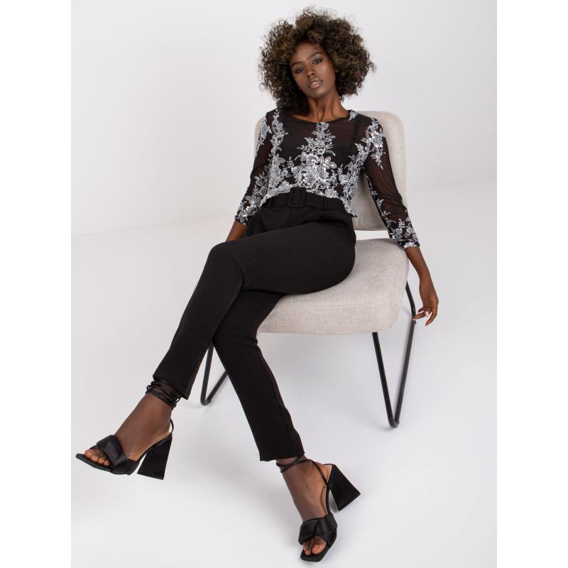 Dámské kalhoty s pružným pasem GIULIA černé 