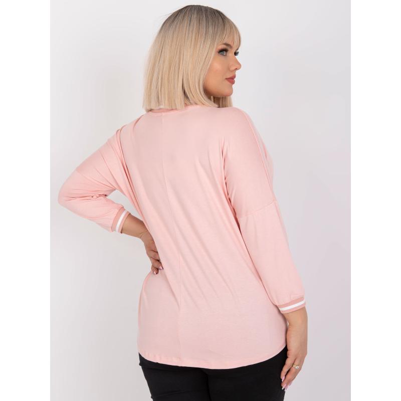 Női aszimmetrikus plus size blúz MARIANNA világos rózsaszín