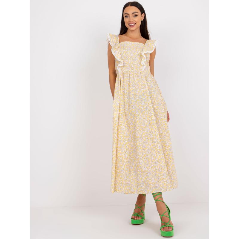 Dámské šaty s potisky bavlněné SUMMER žluté  