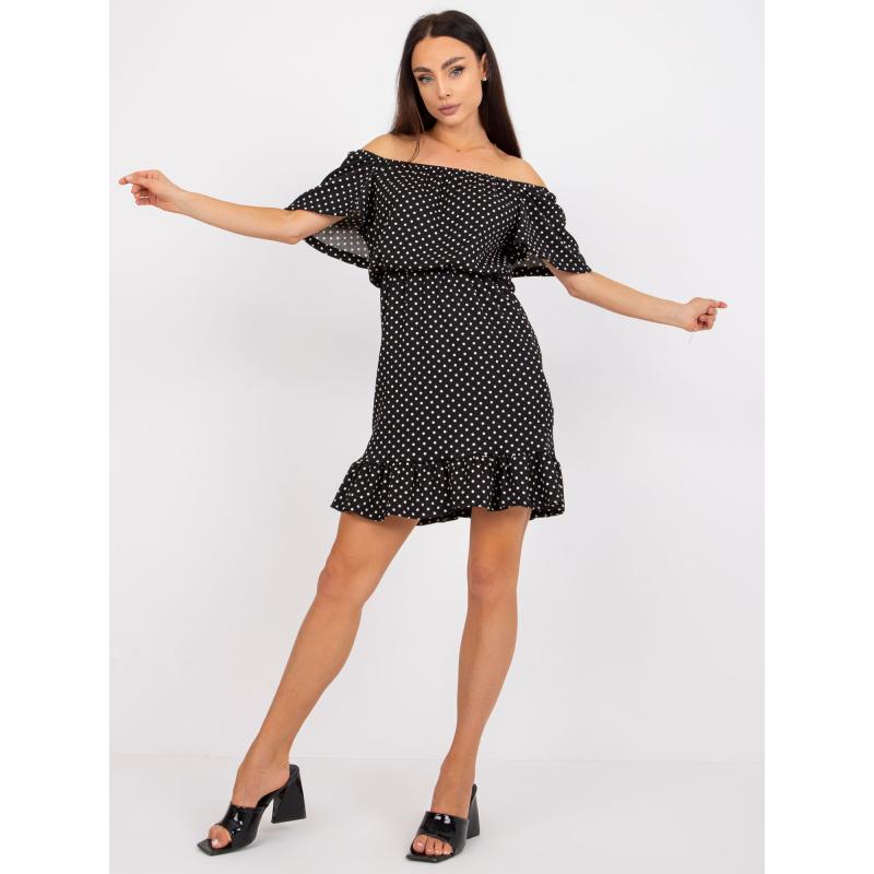 Női nyomtatott ruha RUE PARIS fekete