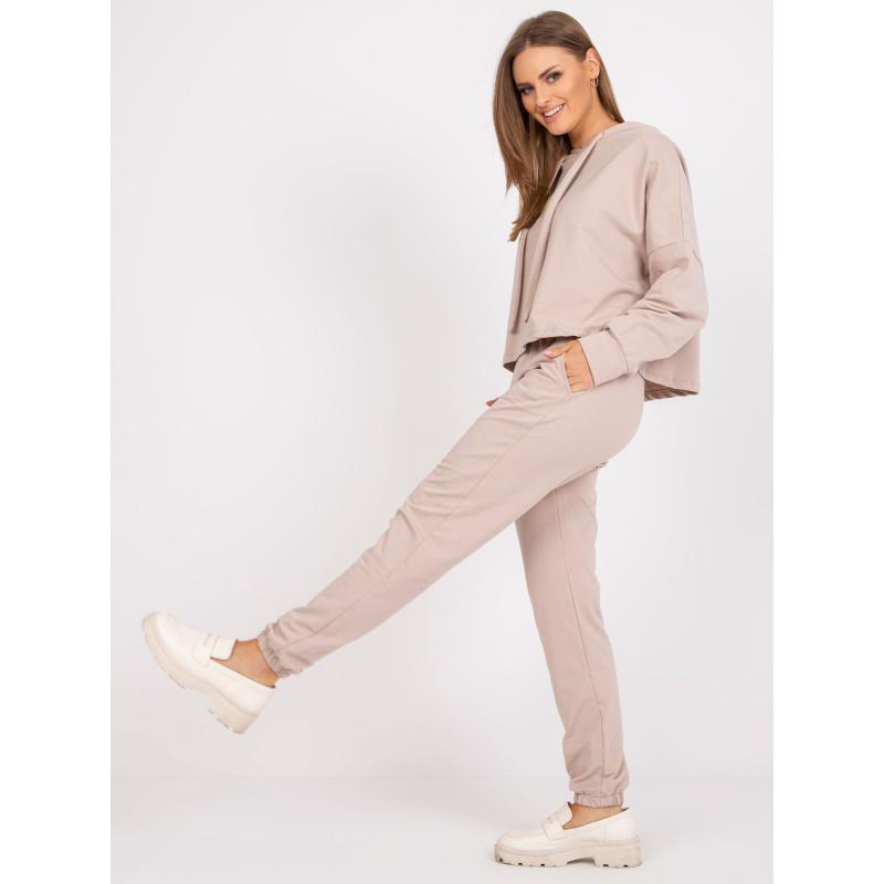 Női kapucnis szett HOIA bézs színű
