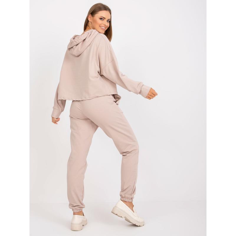 Női kapucnis szett HOIA bézs színű