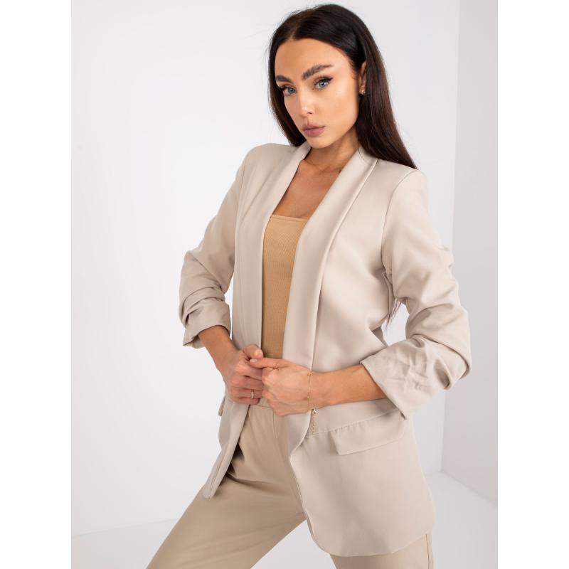 Dámské sako s 3/4 rukávy Adela světle béžové 