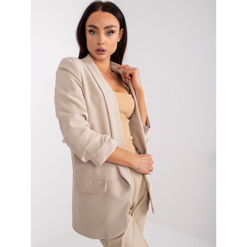 Dámské sako s 3/4 rukávy Adela světle béžové 